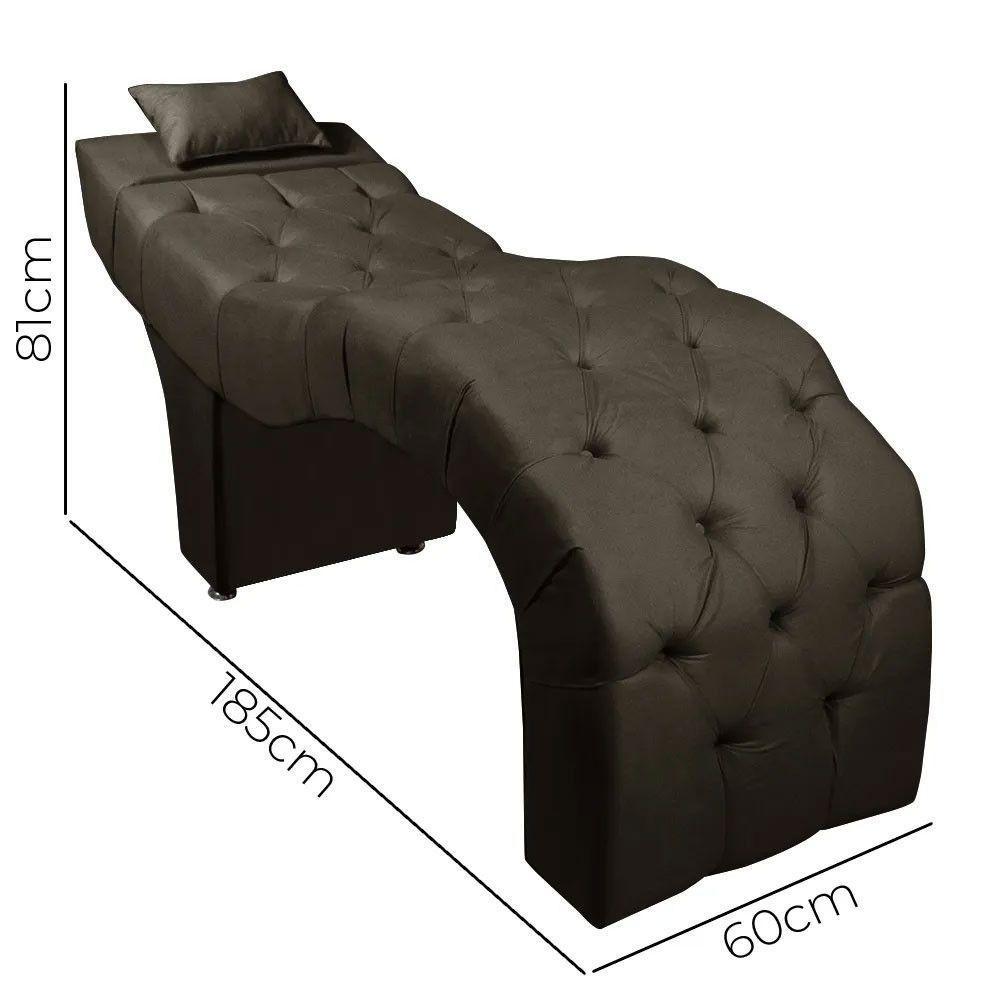 Maca Estofada Para Clínica De Estética Facial Com Capitonê Andressa Suede Marrom Escuro Star Confort Marrom Escuro - 5
