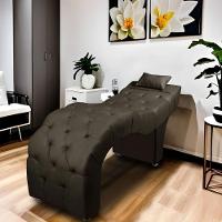 Maca Estofada Para Clínica De Estética Facial Com Capitonê Andressa Suede Star Confort Marrom - 2