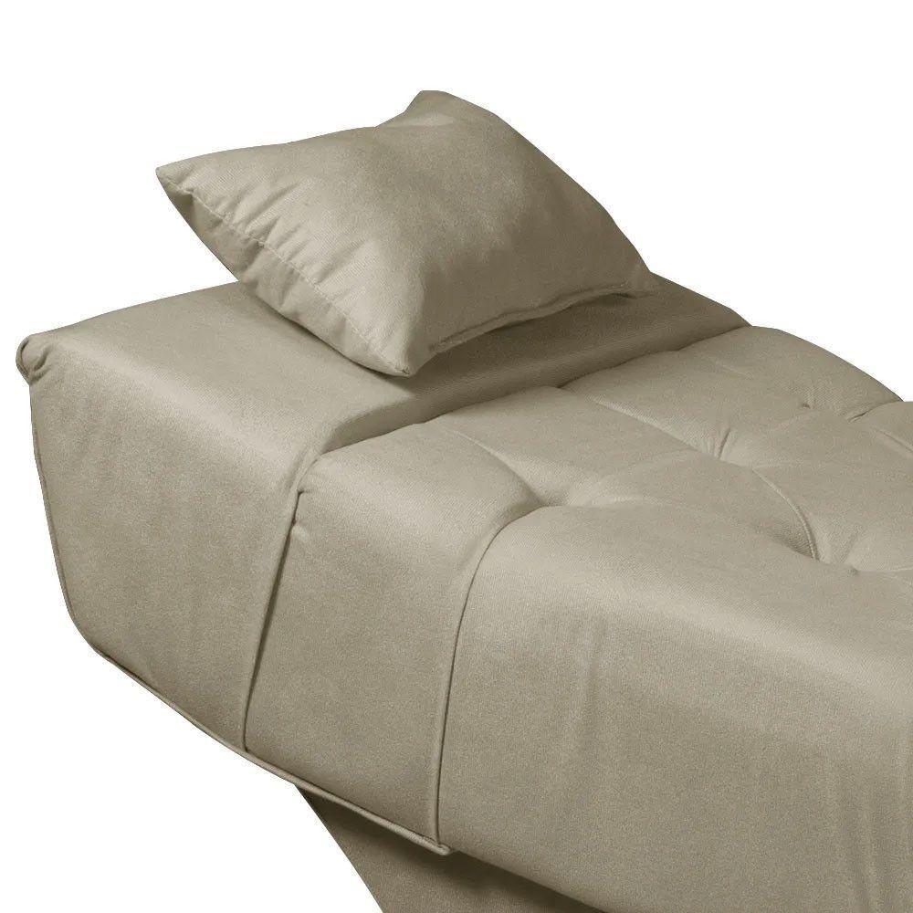 Maca Estofada Para Clínica De Estética Facial Com Capitonê Andressa Suede Star Confort Bege - 3