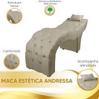 Maca Estofada Para Clínica De Estética Facial Com Capitonê Andressa Suede Star Confort Bege - 13