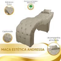 Maca Estofada Para Clínica De Estética Facial Com Capitonê Andressa Suede Bege Star Confort Bege