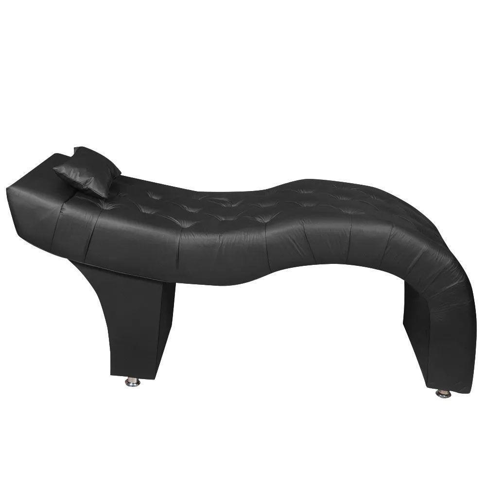 Maca Estofada Para Clínica De Estética Facial Com Capitonê Andressa Preto Material Sintético Star Confort Preto - 5