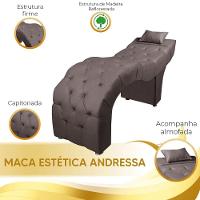 Maca Estofada Para Clínica De Estética Facial Com Capitonê Andressa Suede Marrom Claro Star Confort Marrom Claro