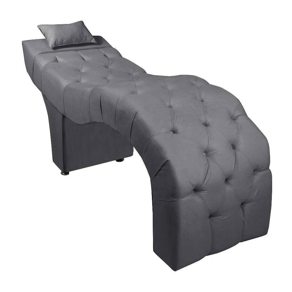 Maca Estofada Para Clínica De Estética Facial Com Capitonê Andressa Suede Cinza Star Confort Cinza - 1