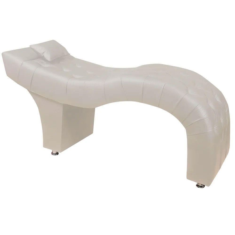 Maca Estofada Para Clínica De Estética Facial Com Capitonê Andressa Bege Material Sintético Star Confort Bege - 4