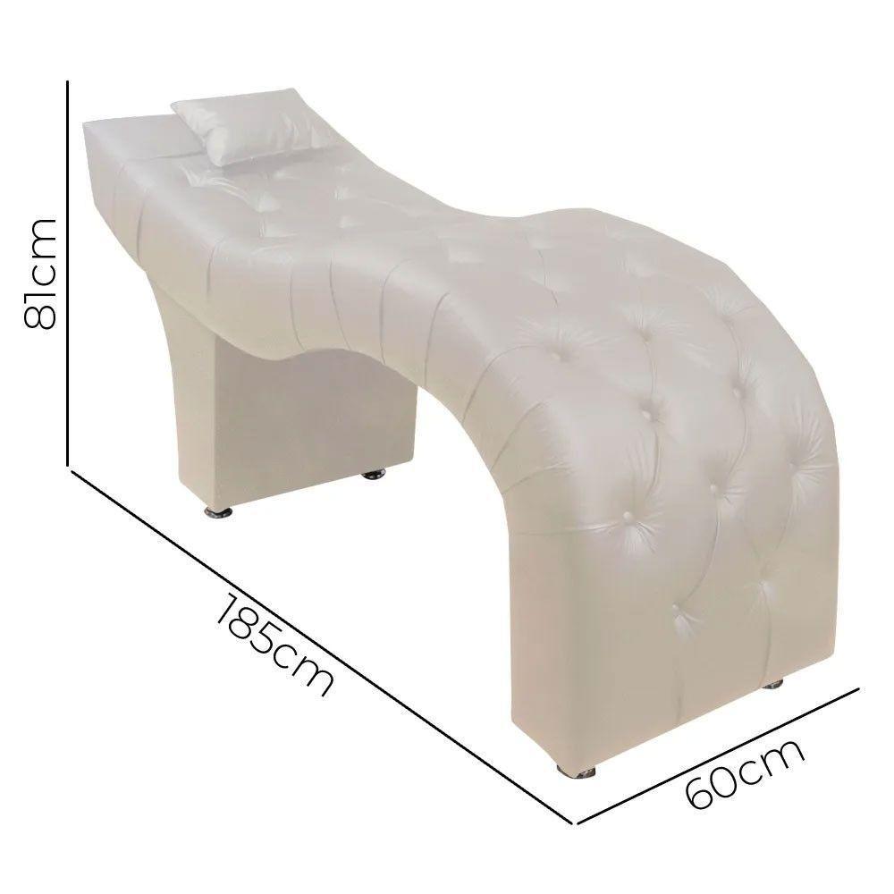 Maca Estofada Para Clínica De Estética Facial Com Capitonê Andressa Material Sintético Star Confort Bege - 3