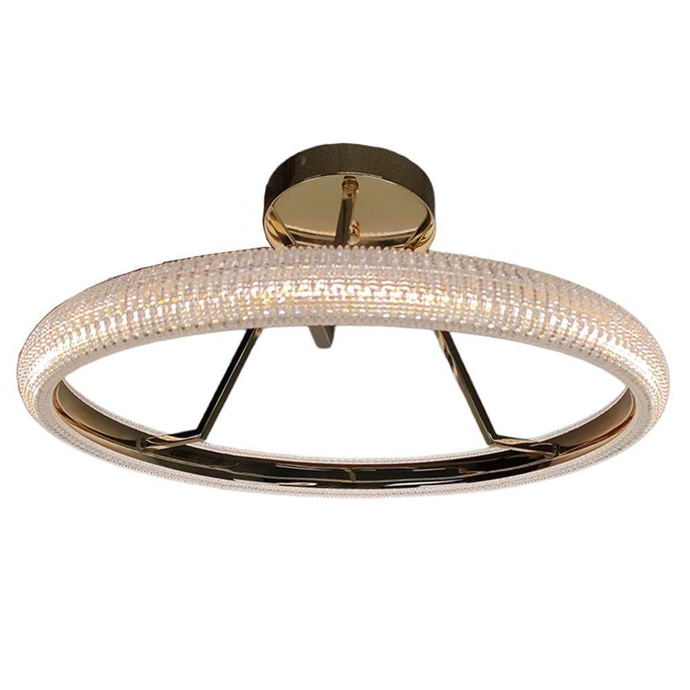 Luminaria Anel Cristal 3 Em 1 Led Lustre Pendente Arco Perfil Infinito Recepçao Sala De Jantar Quart - 8