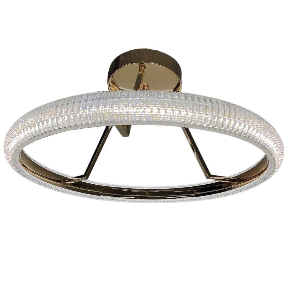 Luminaria Anel Cristal 3 Em 1 Led Lustre Pendente Arco Perfil Infinito Recepçao Sala De Jantar Quart - 9