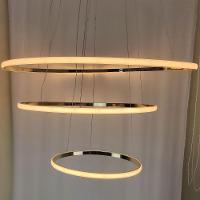 Luminaria Pendente 3 Em 1 Led Aneis Arco Perfil Infinito Lustre Ajustavel Regulavel Sala De Jantar Q - 9