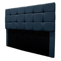 Cabeceira Cama Box Estofada Solteiro 90 Cm Bianca Suede Cor:azul Marinho