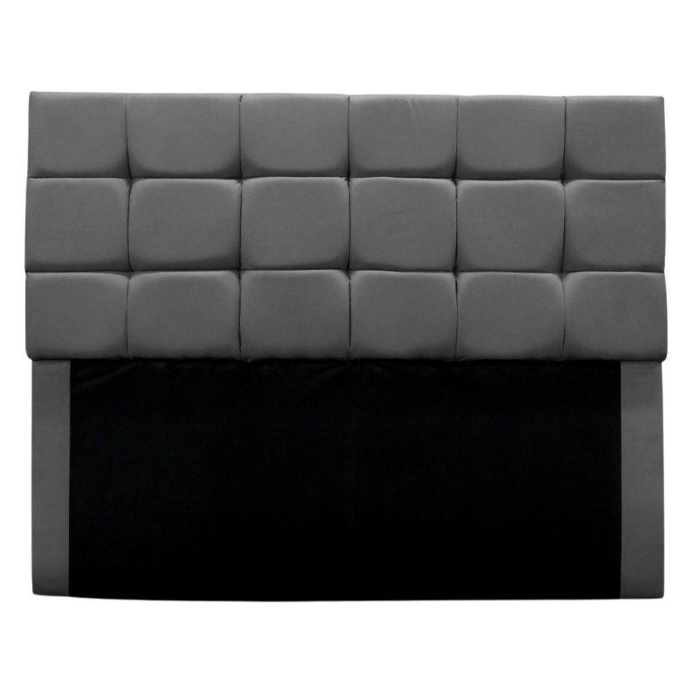 Cabeceira Cama Box Estofada King 195 Cm Bianca Suede Cor:cinza - 1