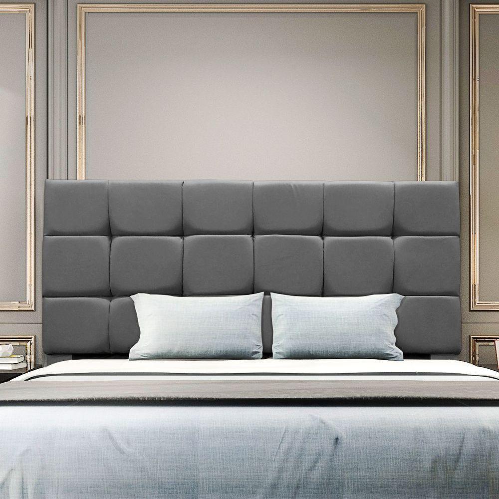 Cabeceira Cama Box Estofada King 195 Cm Bianca Suede Cor:cinza - 2