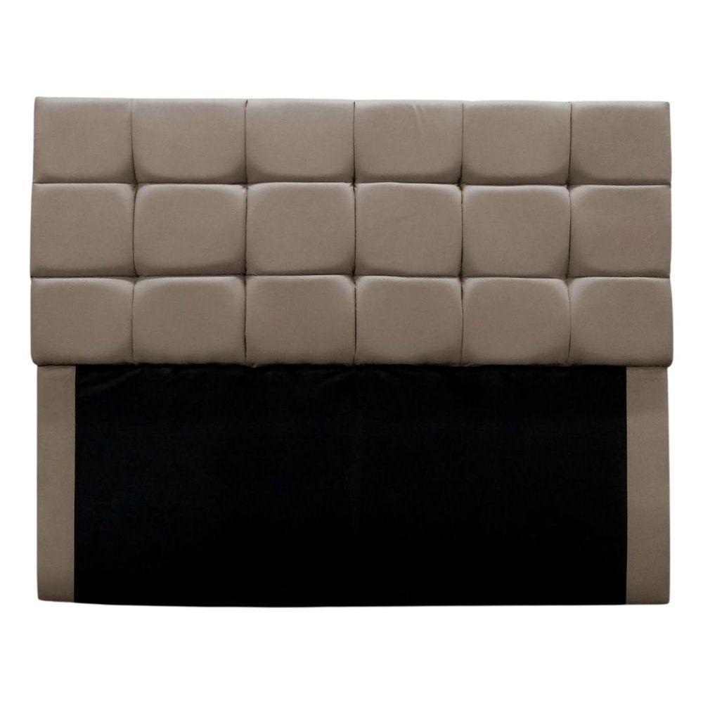 Cabeceira Cama Box Estofada King 195 Cm Bianca Suede Cor:bege Escuro - 1