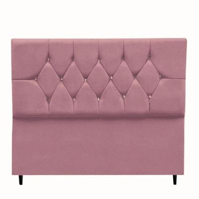 Cabeceira Cama Box Solteiro 90 Cm Aurora Suede Rosê