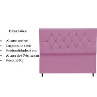Cabeceira Estofada Cama Box King 195 Cm Geovana Suede Rosa - 5