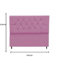 Cabeceira Estofada Cama Box King 195 Cm Geovana Suede Rosa - 7