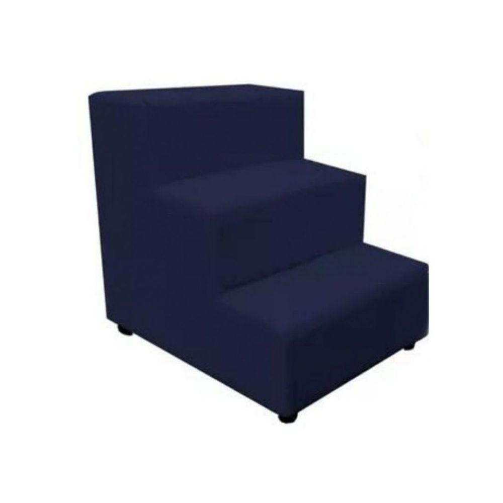 Escada Escadinha Pet Cachorro 3 Degraus Rampa Suede Dog Cor:azul Marinho - 2