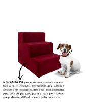 Escada Escadinha Pet Cachorro 3 Degraus Rampa Suede Dog Cor:vermelho - 6