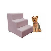 Escada Escadinha Pet Cachorro 3 Degraus Rampa Suede Dog Cor:rosê - 1