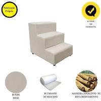 Escada Escadinha Pet Cachorro 3 Degraus Rampa Suede Dog Cor:bege - 7