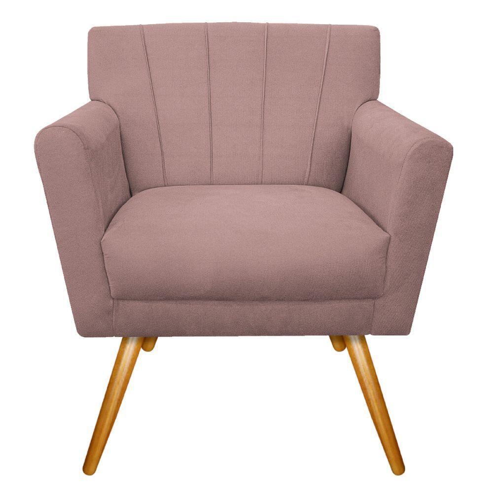 Kit Diva Recamier Vanessa 185cm Lado Direito E 01 Poltrona Laura Linho Rosê - 5