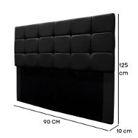 Cabeceira Cama Box Estofada Solteiro 90 Cm Bianca Suede preto