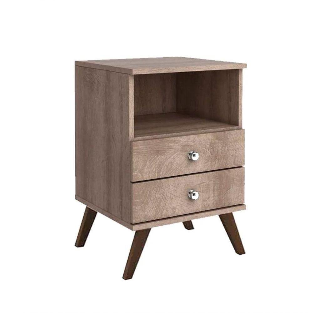 Mesa De Cabeceira Retrô 2 Gavetas - 2