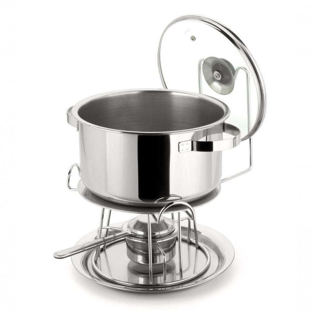 Rechaud Inox 8,2 Litros Panela Buffet Restaurante Sopa Feijão Grande Com Difusor Calor Gastronomico - 2