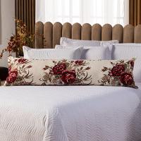 Capa Fronha De Xuxão Avulsa 1,45m X 45cm - Percal 140 Fios 100% Algodão Floral Vermelho - 1