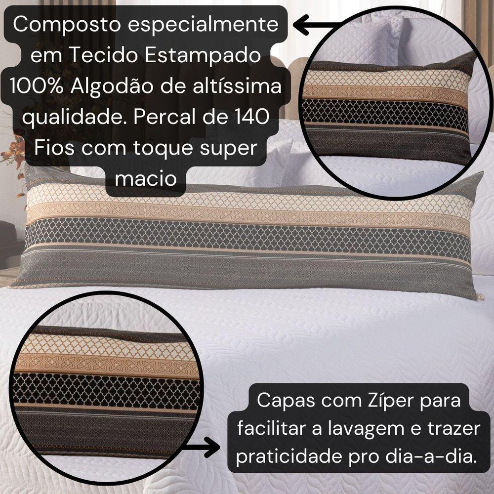 Capa Fronha De Xuxão Avulsa 1,45m X 45cm - Percal 140 Fios 100% Algodão Poá Salmão - 3