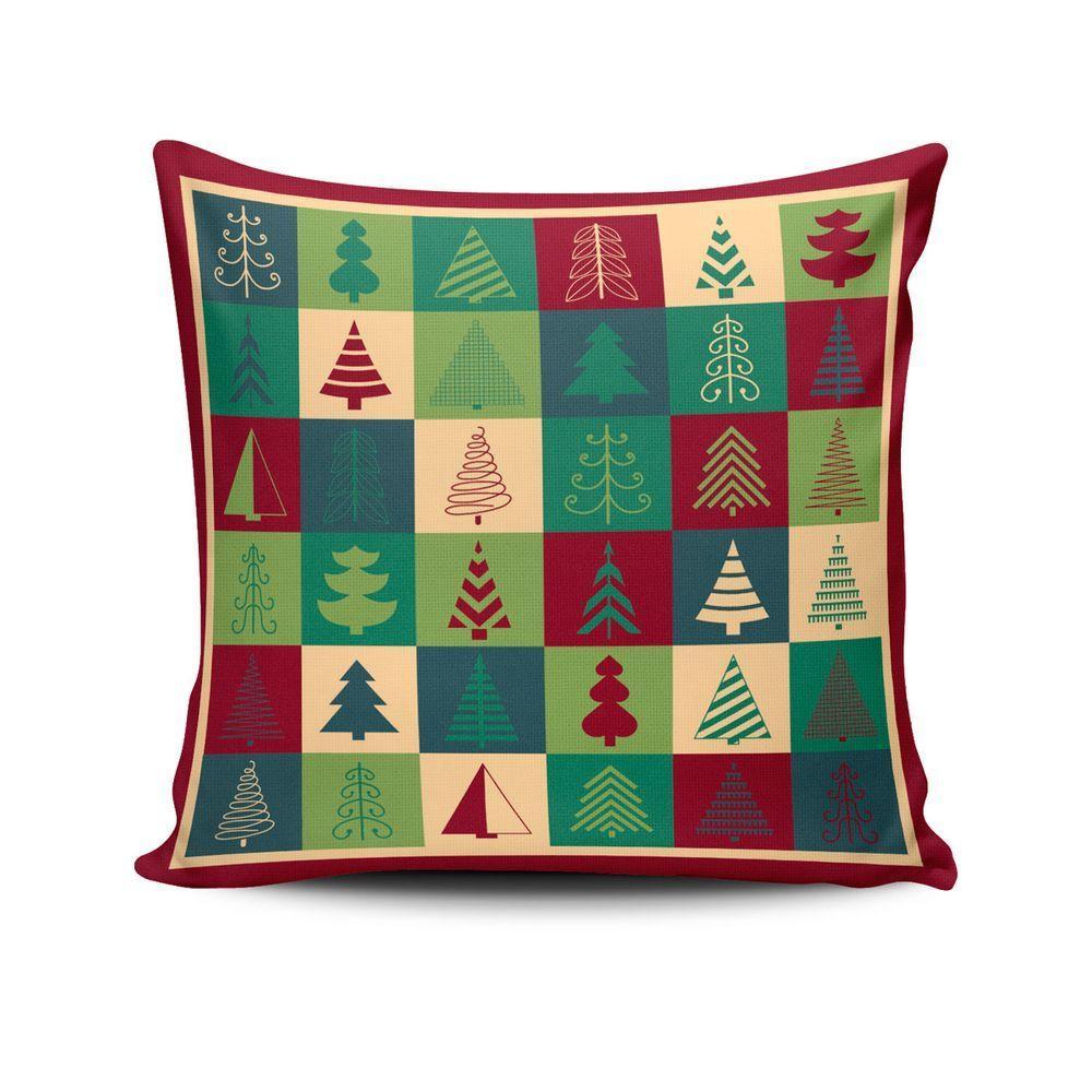 Kit C- 4 Almofadas Cheiass Natalinas Feliz Natal Fim De Ano 45cm X 45cm Com Refil - 2