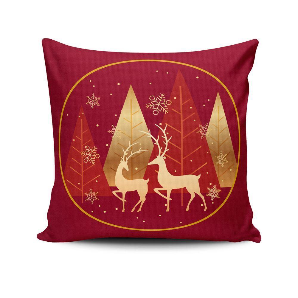 Kit C- 4 Almofadas Cheiass Natalinas Feliz Natal Fim De Ano 45cm X 45cm Com Refil - 3