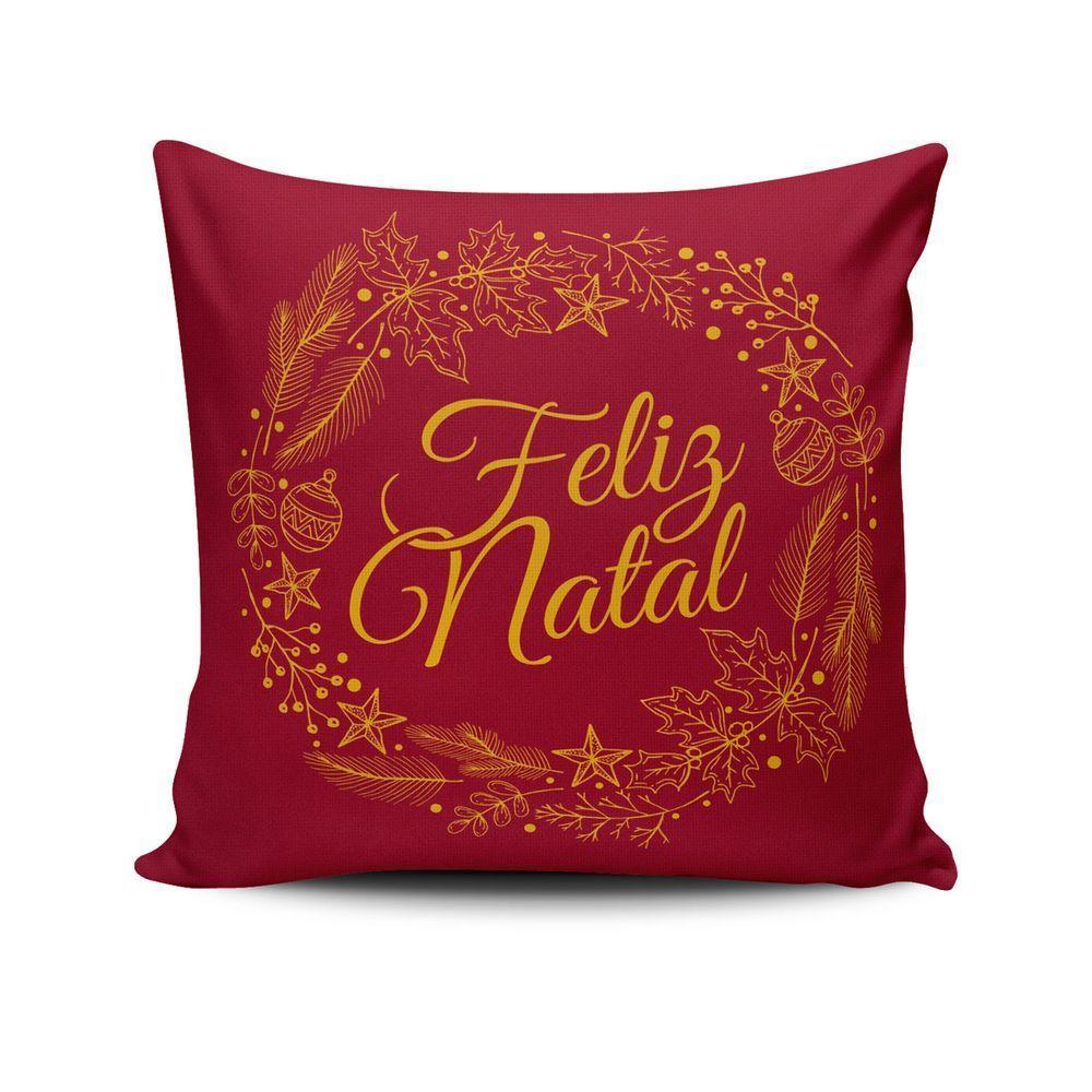 Kit C- 4 Almofadas Cheiass Natalinas Feliz Natal Fim De Ano 45cm X 45cm Com Refil - 5