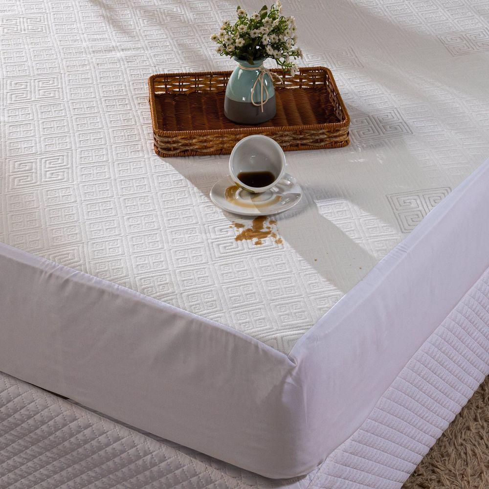 Protetor De Colchão Impermeável Branco Avulso King - Capa Protetora Para Cama Toque Macio - 1