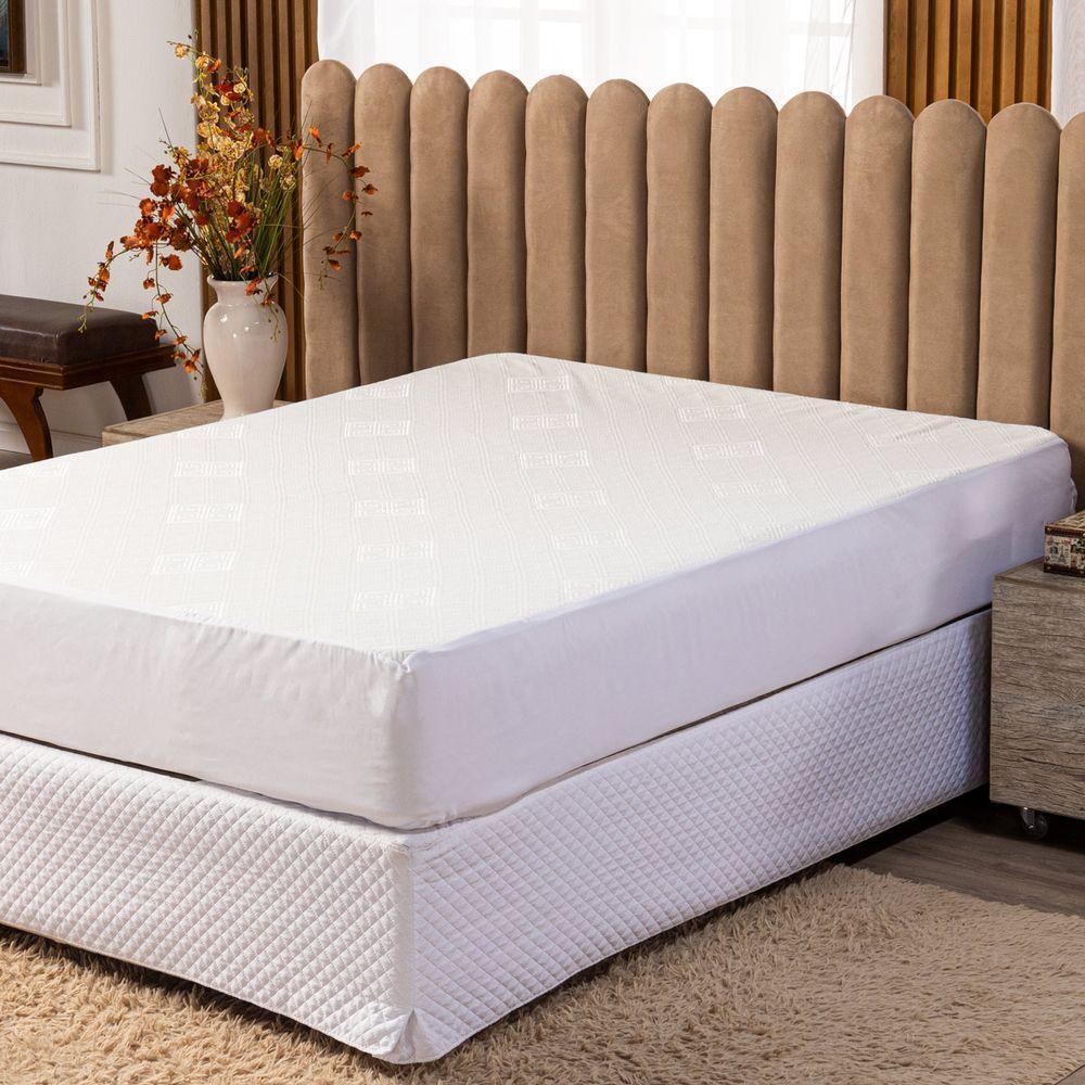 Protetor De Colchão Impermeável Branco Avulso Queen - Capa Protetora Para Cama Toque Macio - 1