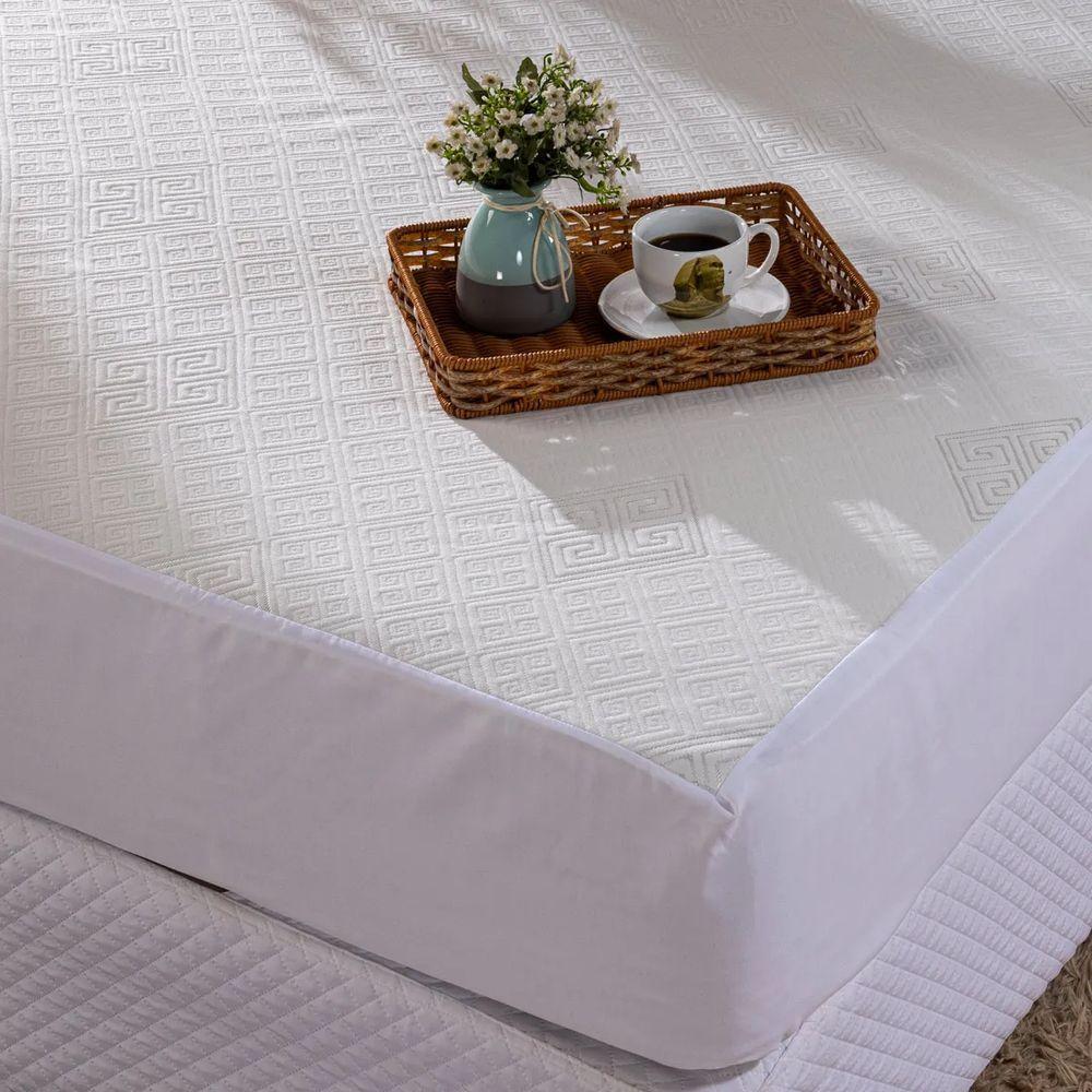Protetor De Colchão Impermeável Branco Avulso Queen - Capa Protetora Para Cama Toque Macio - 2