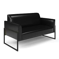 Sofá Namoradeira Com 2 Poltronas Base Industrial Alta Preto Marisa Corano Preto D03 - D\'rossi - 2