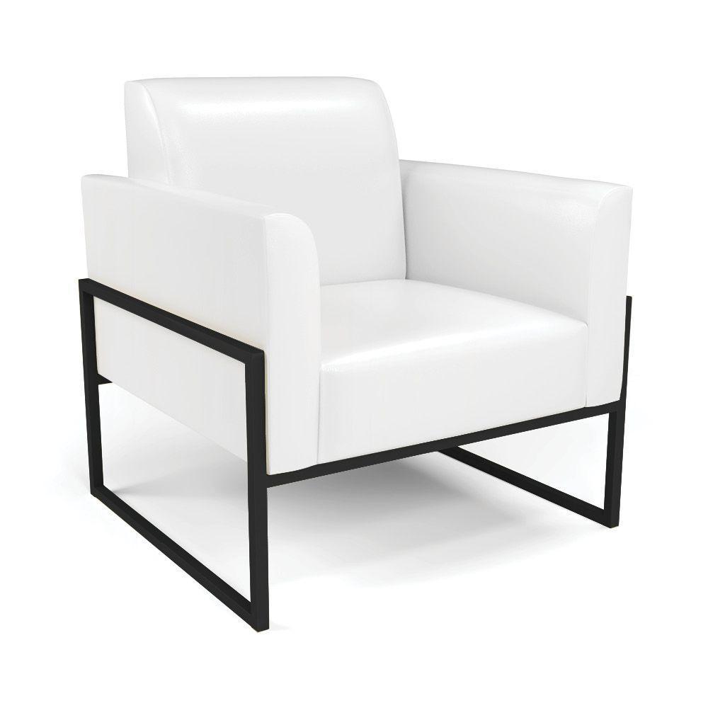 Sofá Namoradeira Com Poltrona Base Industrial Alta Preto Marisa Corano Branco D03 - D\'rossi - 8