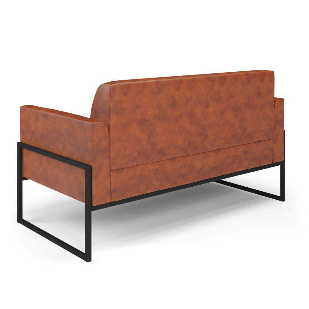 Sofá Namoradeira Com 2 Poltronas Base Industrial Alta Preto Marisa Corano Nozes D03 - D\'rossi - 4