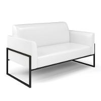 Sofá Namoradeira Com 2 Poltronas Base Industrial Alta Preto Marisa Corano Branco D03 - D\'rossi
