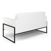 Sofá Namoradeira Com 2 Poltronas Base Industrial Alta Preto Marisa Corano Branco D03 - D\'rossi - 8