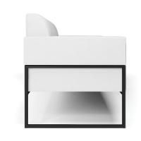 Sofá Namoradeira Base Industrial Alta Preto Marisa Corino Branco D03 - D\'rossi - 2