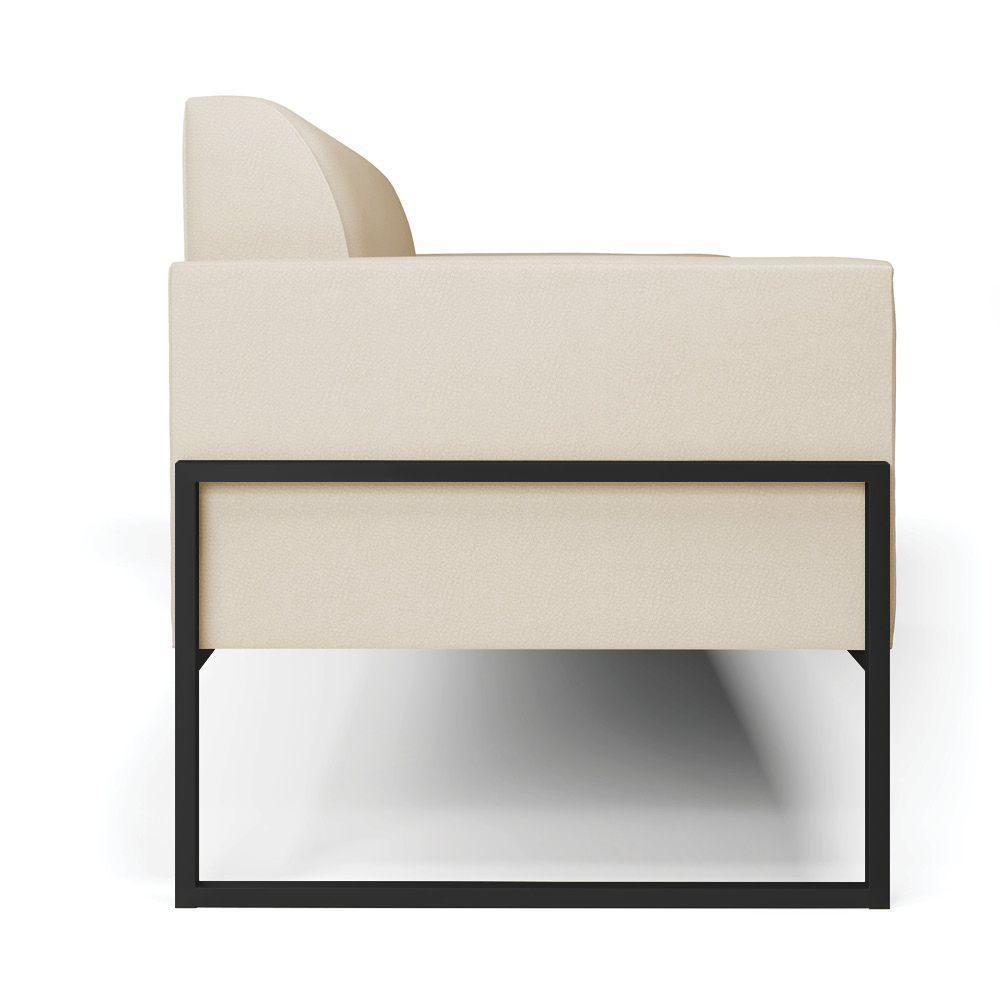 Sofá Namoradeira Base Industrial Alta Preto Marisa Corino Bege D03 - D\'rossi - 2