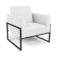 Sofá Namoradeira Com 2 Poltronas Base Industrial Alta Preto Marisa Corino Branco D03 - D\'rossi