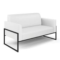 Sofá Namoradeira Com 2 Poltronas Base Industrial Alta Preto Marisa Corino Branco D03 - D\'rossi - 7