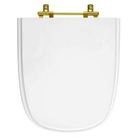 Assento Sanitario Poliester Ibiza Branco Ferragem Dourada Para Vaso Incepa - 1
