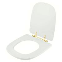 Assento Sanitario Poliester Ibiza Branco Ferragem Dourada Para Vaso Incepa - 4