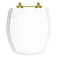 Assento Sanitário Thema Branco Para Vaso Incepa Com Ferragem Dourada - 1