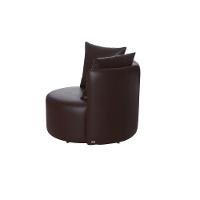 Poltrona Janine Base Giratória Em Aço Carbono, 2 Almofadas Soltas Couro Sintético Marrom Expresso - 5