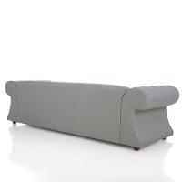 Sofá Roma Assento Fixo E Pés, Assentos De 1,05 E Braços De 32,5 Total 2,75 X 0,85 Veludo Cinza - 2